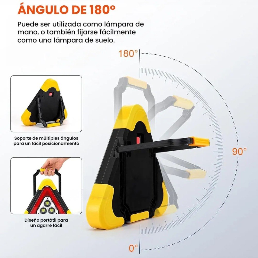 Lámpara Triángulo de Emergencia Vial LED Recargable