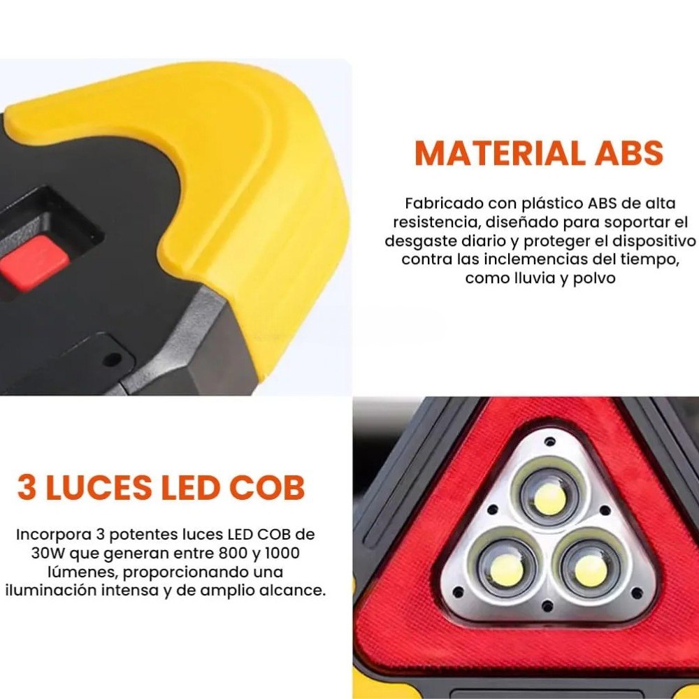 Lámpara Triángulo de Emergencia Vial LED Recargable