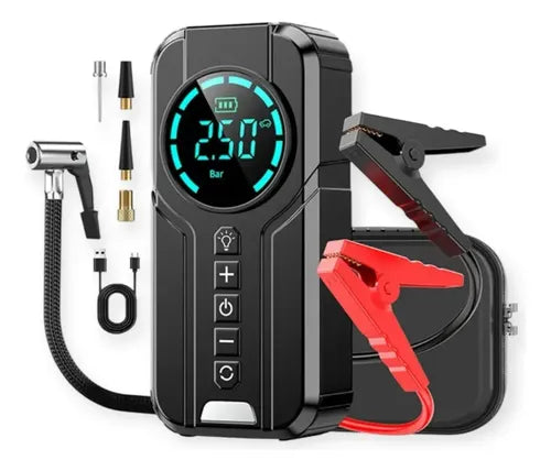 COMPRESOR DE AIRE + CARGADOR DE BATERIA PORTÁTIL